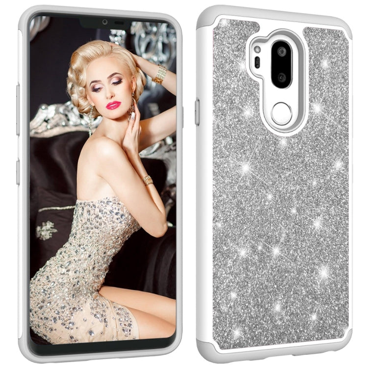 Glitter Powder Contrast Skin Shockproof Silicone + PC Protective Case for LG G7 ThinQ / G7