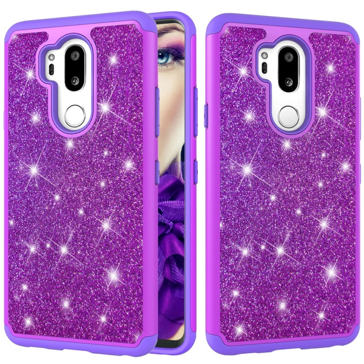 Glitter Powder Contrast Skin Shockproof Silicone + PC Protective Case for LG G7 ThinQ / G7