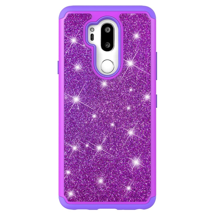 Glitter Powder Contrast Skin Shockproof Silicone + PC Protective Case for LG G7 ThinQ / G7