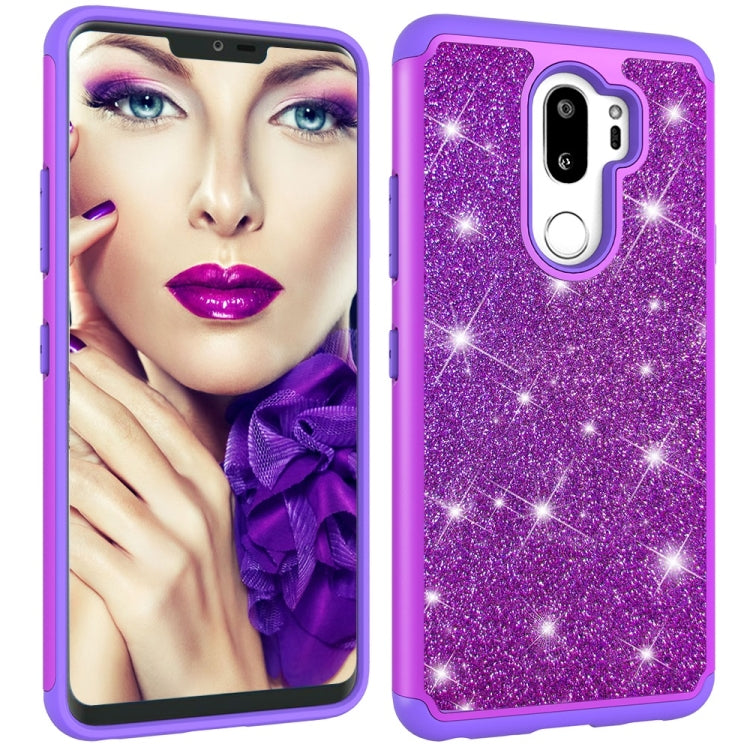 Glitter Powder Contrast Skin Shockproof Silicone + PC Protective Case for LG G7 ThinQ / G7