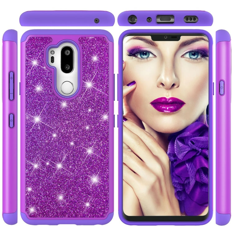 Glitter Powder Contrast Skin Shockproof Silicone + PC Protective Case for LG G7 ThinQ / G7
