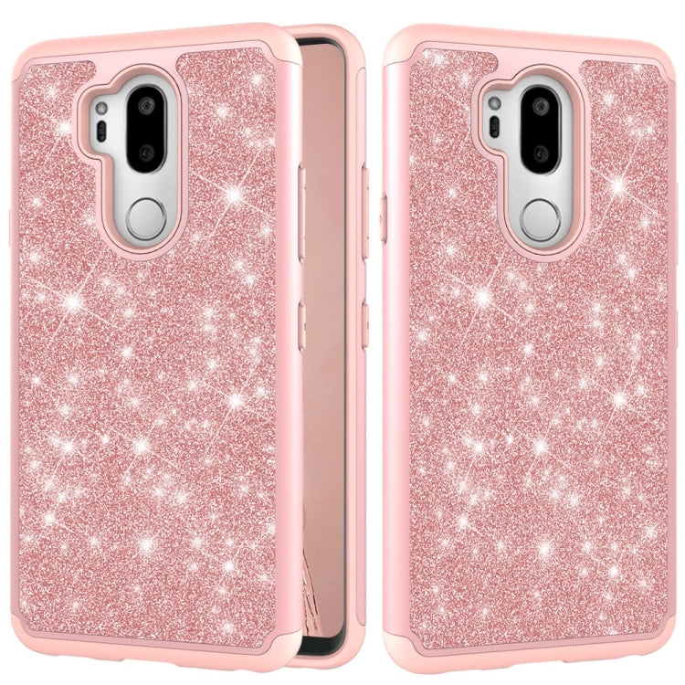 Glitter Powder Contrast Skin Shockproof Silicone + PC Protective Case for LG G7 ThinQ / G7