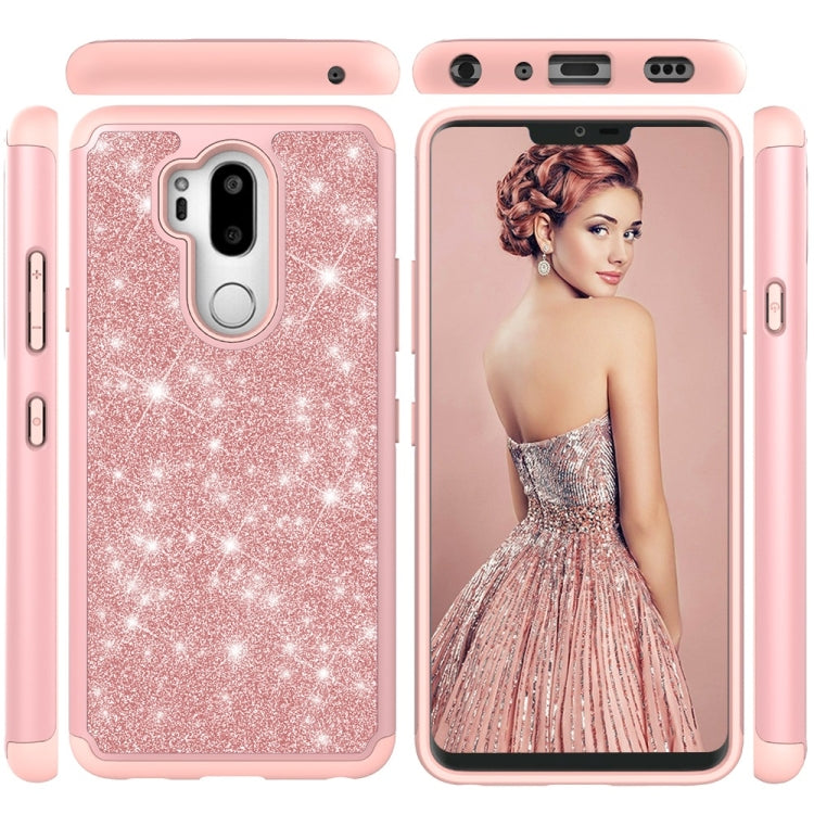 Glitter Powder Contrast Skin Shockproof Silicone + PC Protective Case for LG G7 ThinQ / G7