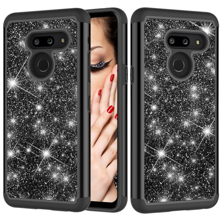 Glitter Powder Contrast Skin Shockproof Silicone + PC Protective Case for LG G8 ThinQ