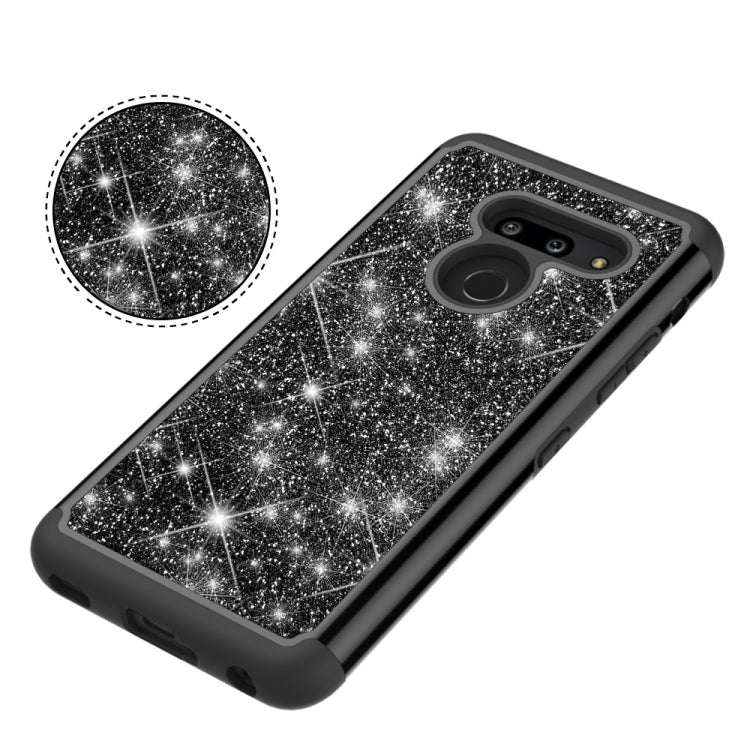 Glitter Powder Contrast Skin Shockproof Silicone + PC Protective Case for LG G8 ThinQ