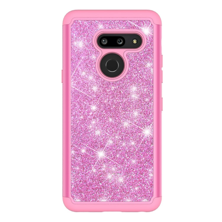 Glitter Powder Contrast Skin Shockproof Silicone + PC Protective Case for LG G8 ThinQ