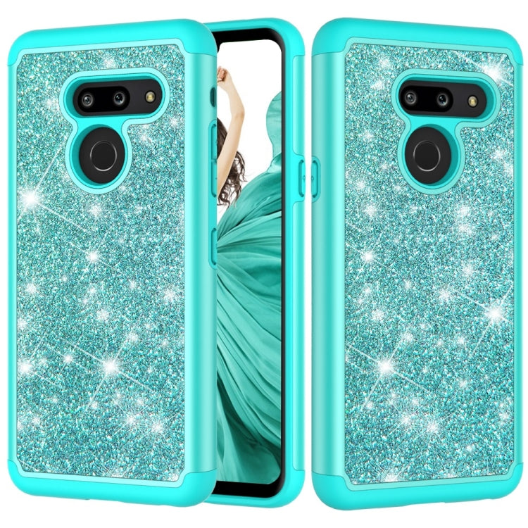 Glitter Powder Contrast Skin Shockproof Silicone + PC Protective Case for LG G8 ThinQ