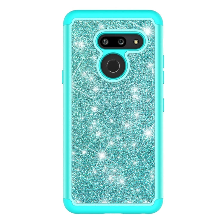 Glitter Powder Contrast Skin Shockproof Silicone + PC Protective Case for LG G8 ThinQ