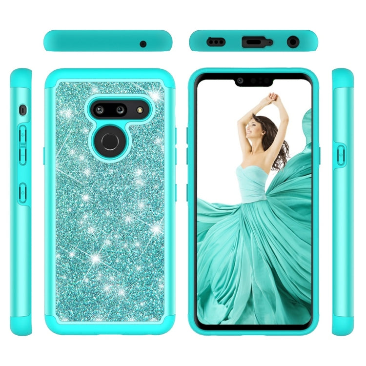 Glitter Powder Contrast Skin Shockproof Silicone + PC Protective Case for LG G8 ThinQ