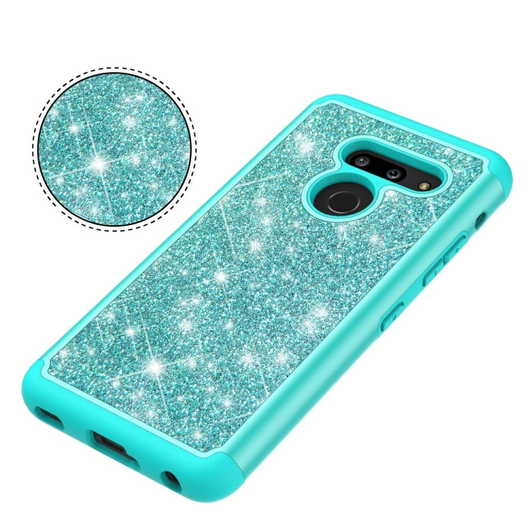 Glitter Powder Contrast Skin Shockproof Silicone + PC Protective Case for LG G8 ThinQ