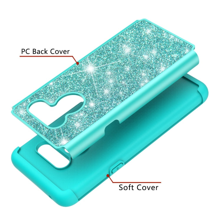 Glitter Powder Contrast Skin Shockproof Silicone + PC Protective Case for LG G8 ThinQ