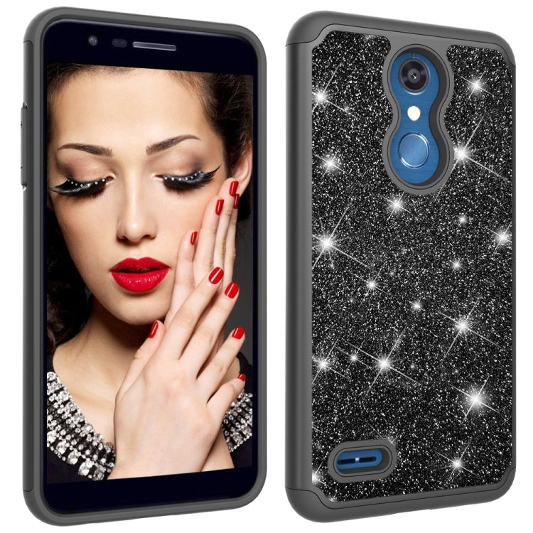 Glitter Powder Contrast Skin Shockproof Silicone + PC Protective Case for LG K10 2018 / K30