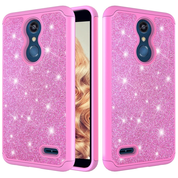 Glitter Powder Contrast Skin Shockproof Silicone + PC Protective Case for LG K10 2018 / K30