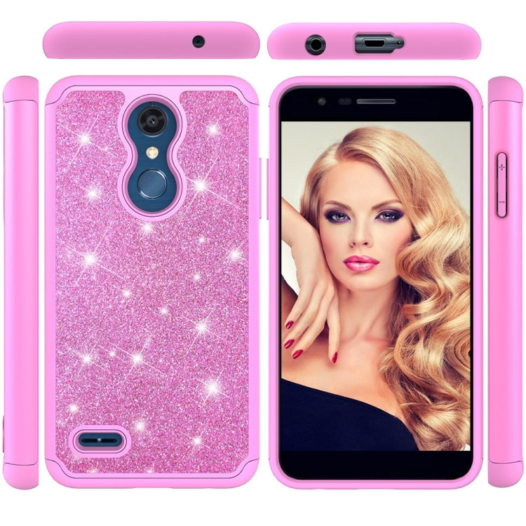 Glitter Powder Contrast Skin Shockproof Silicone + PC Protective Case for LG K10 2018 / K30