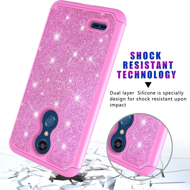 Glitter Powder Contrast Skin Shockproof Silicone + PC Protective Case for LG K10 2018 / K30