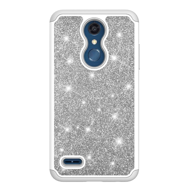 Glitter Powder Contrast Skin Shockproof Silicone + PC Protective Case for LG K10 2018 / K30