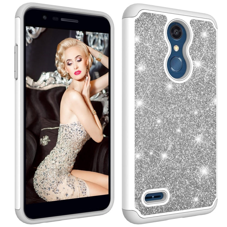 Glitter Powder Contrast Skin Shockproof Silicone + PC Protective Case for LG K10 2018 / K30