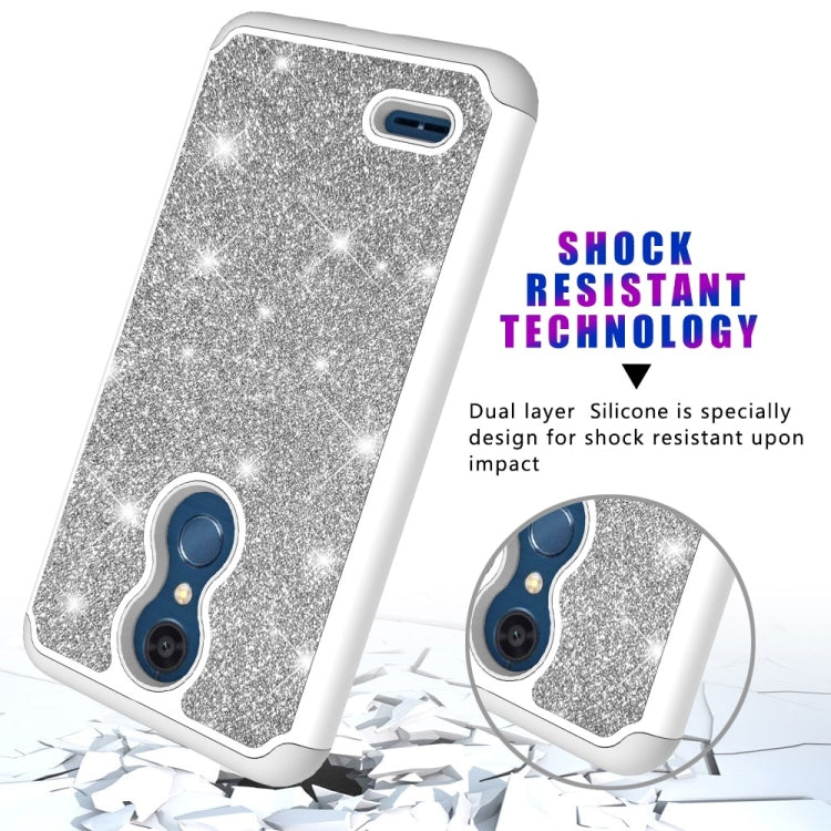 Glitter Powder Contrast Skin Shockproof Silicone + PC Protective Case for LG K10 2018 / K30