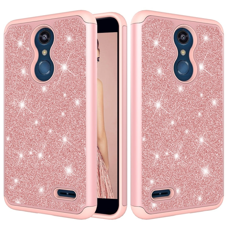 Glitter Powder Contrast Skin Shockproof Silicone + PC Protective Case for LG K10 2018 / K30