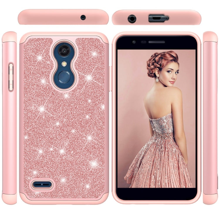Glitter Powder Contrast Skin Shockproof Silicone + PC Protective Case for LG K10 2018 / K30