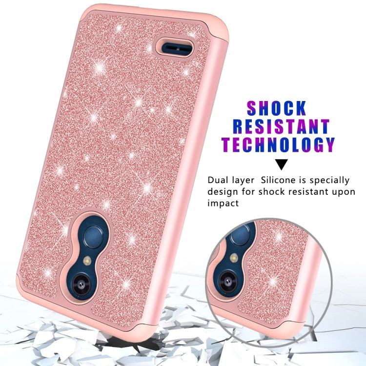 Glitter Powder Contrast Skin Shockproof Silicone + PC Protective Case for LG K10 2018 / K30