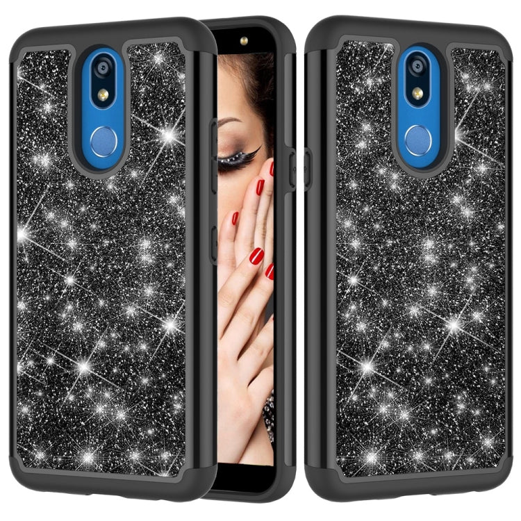 Glitter Powder Contrast Skin Shockproof Silicone + PC Protective Case for LG K40 / K12 Plus