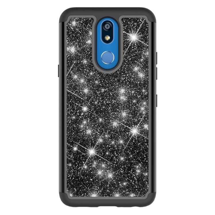Glitter Powder Contrast Skin Shockproof Silicone + PC Protective Case for LG K40 / K12 Plus