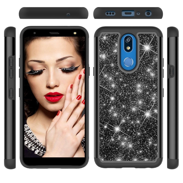 Glitter Powder Contrast Skin Shockproof Silicone + PC Protective Case for LG K40 / K12 Plus