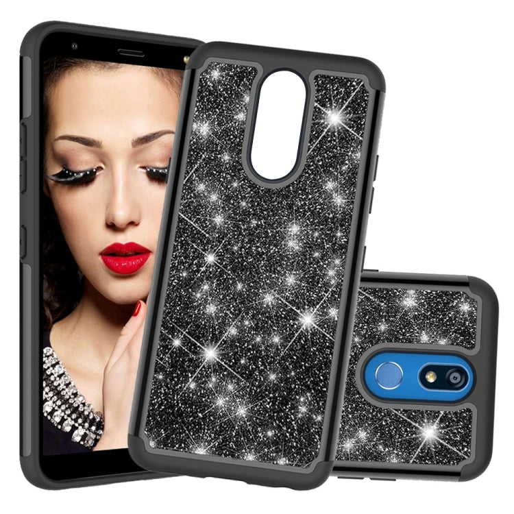 Glitter Powder Contrast Skin Shockproof Silicone + PC Protective Case for LG K40 / K12 Plus