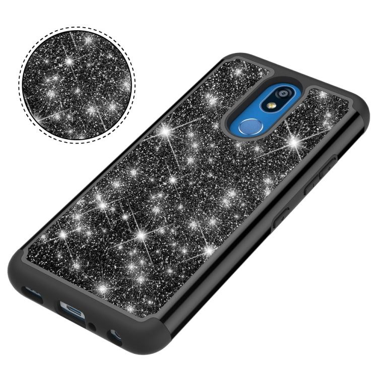 Glitter Powder Contrast Skin Shockproof Silicone + PC Protective Case for LG K40 / K12 Plus
