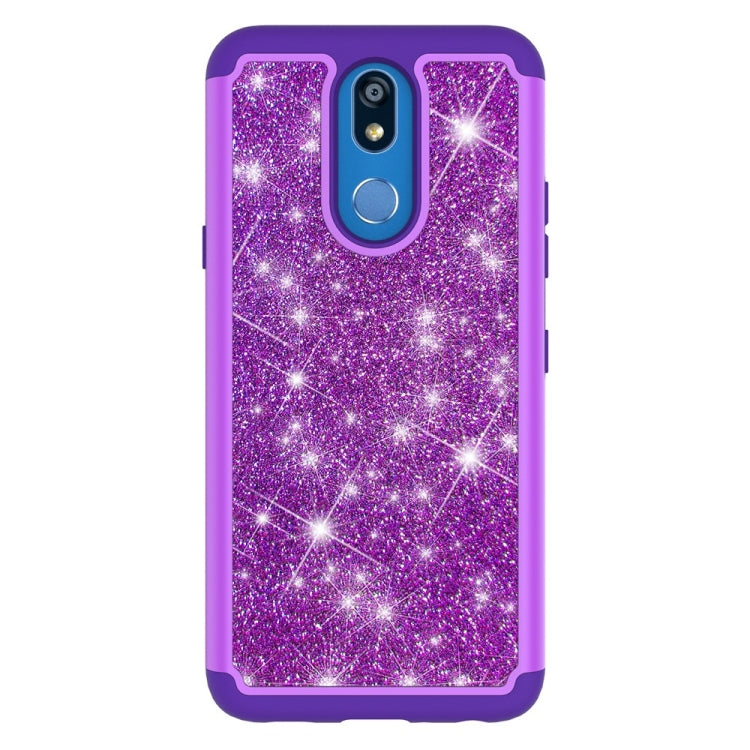 Glitter Powder Contrast Skin Shockproof Silicone + PC Protective Case for LG K40 / K12 Plus