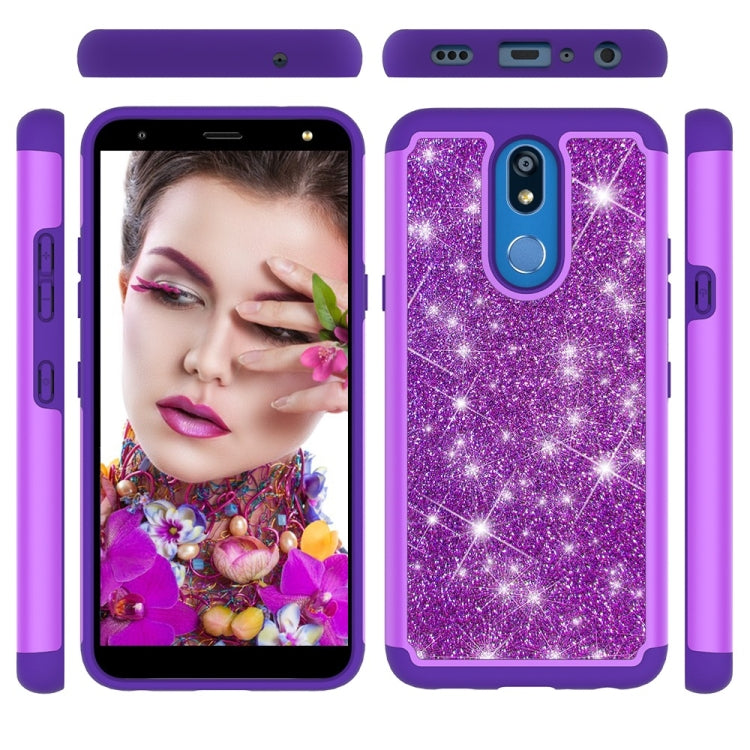 Glitter Powder Contrast Skin Shockproof Silicone + PC Protective Case for LG K40 / K12 Plus