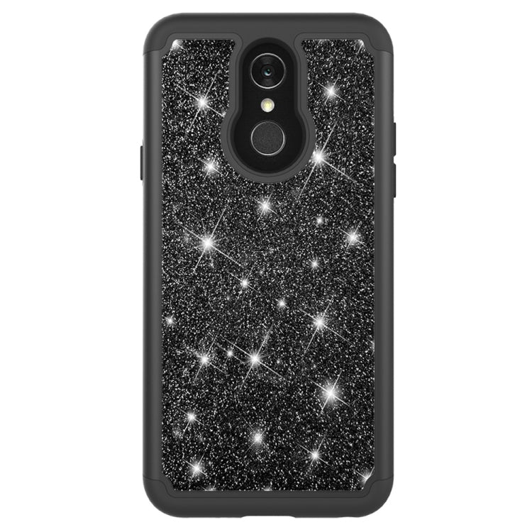 Glitter Powder Contrast Skin Shockproof Silicone + PC Protective Case for LG Q7 / Q7 Plus