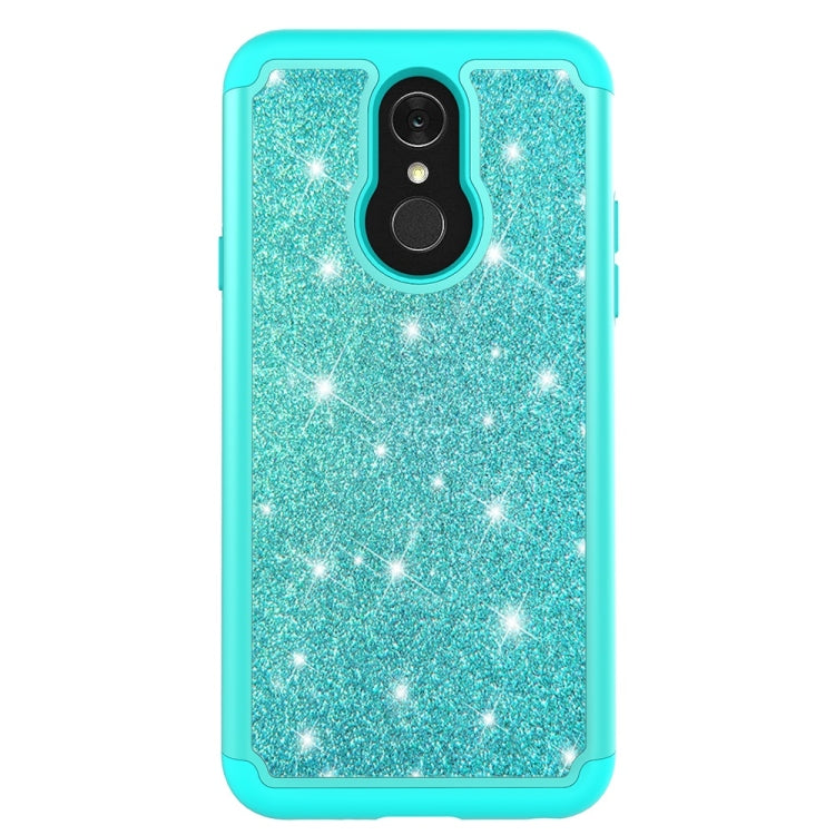 Glitter Powder Contrast Skin Shockproof Silicone + PC Protective Case for LG Q7 / Q7 Plus