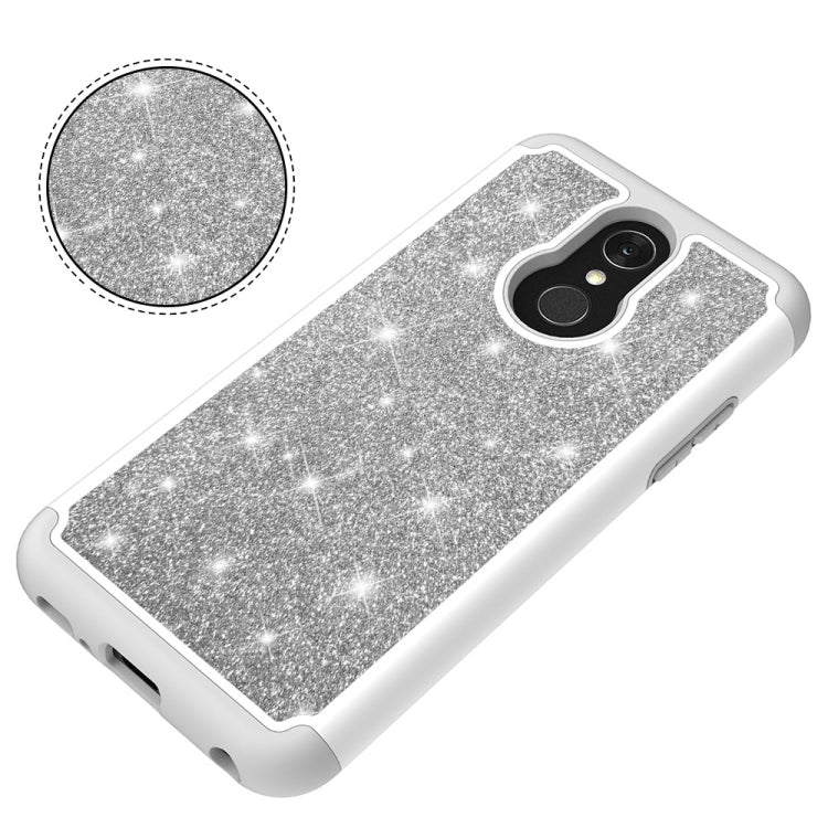 Glitter Powder Contrast Skin Shockproof Silicone + PC Protective Case for LG Q7 / Q7 Plus