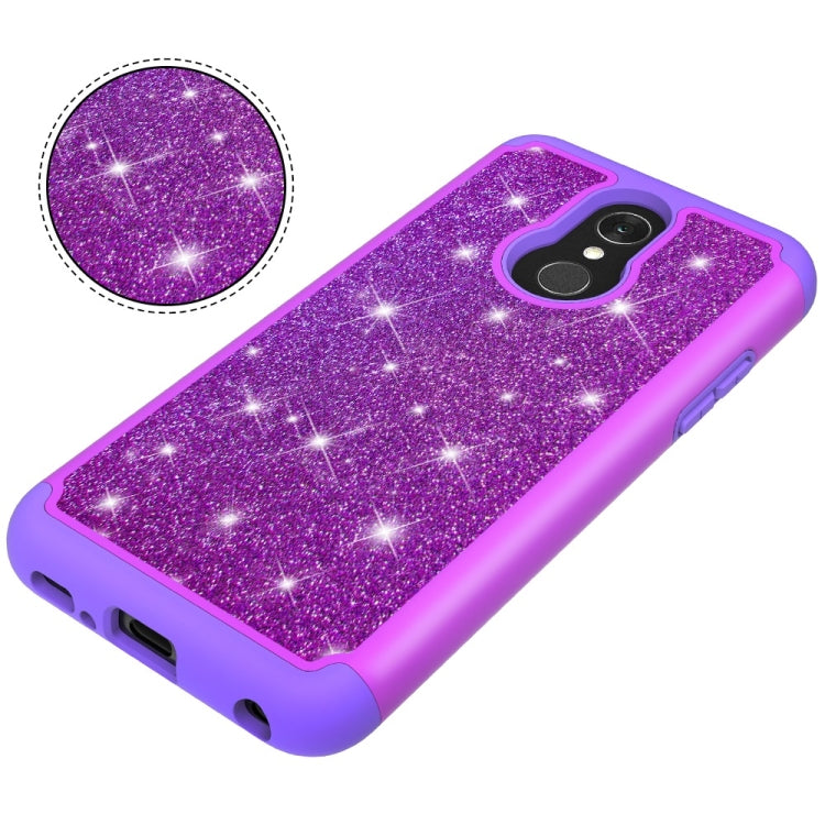 Glitter Powder Contrast Skin Shockproof Silicone + PC Protective Case for LG Q7 / Q7 Plus
