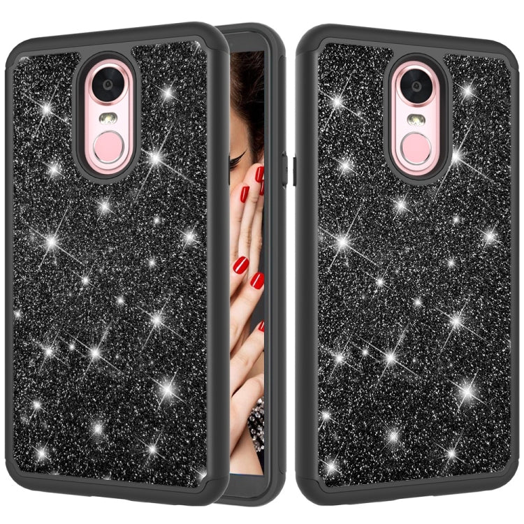 Glitter Powder Contrast Skin Shockproof Silicone + PC Protective Case for LG Stylo 4 / Q Stylus
