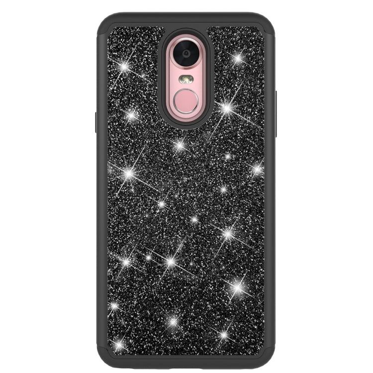 Glitter Powder Contrast Skin Shockproof Silicone + PC Protective Case for LG Stylo 4 / Q Stylus
