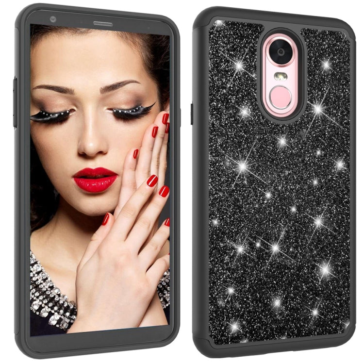Glitter Powder Contrast Skin Shockproof Silicone + PC Protective Case for LG Stylo 4 / Q Stylus