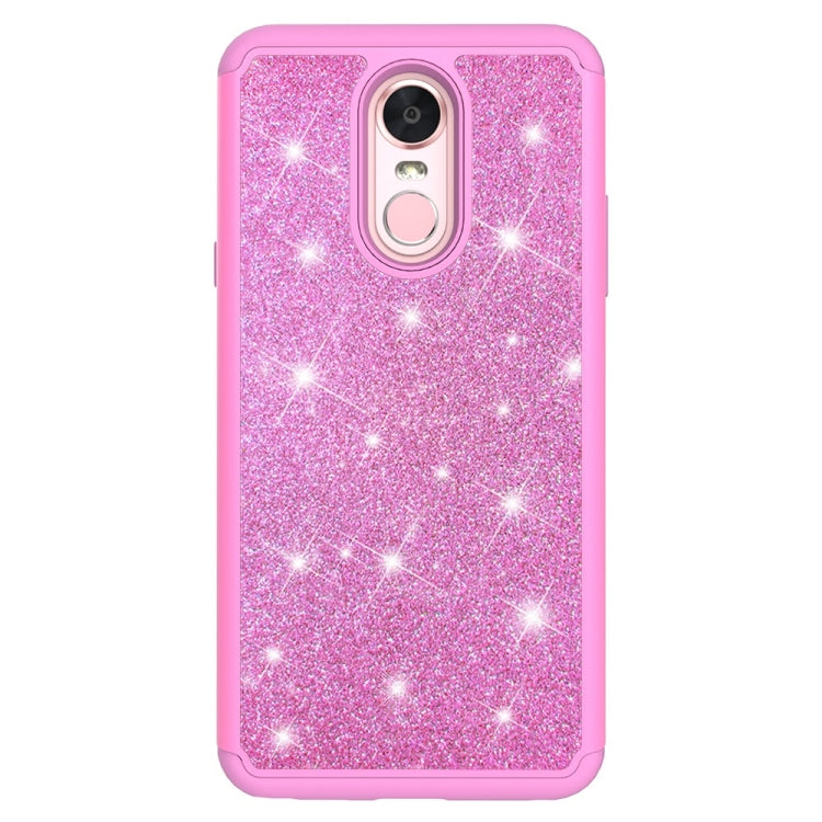Glitter Powder Contrast Skin Shockproof Silicone + PC Protective Case for LG Stylo 4 / Q Stylus