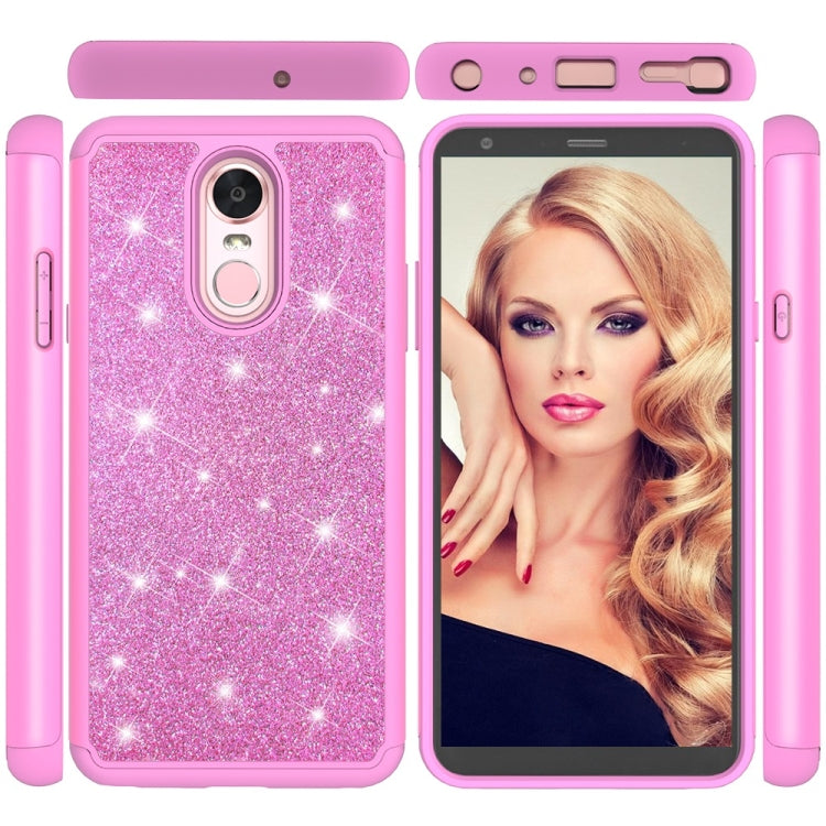 Glitter Powder Contrast Skin Shockproof Silicone + PC Protective Case for LG Stylo 4 / Q Stylus