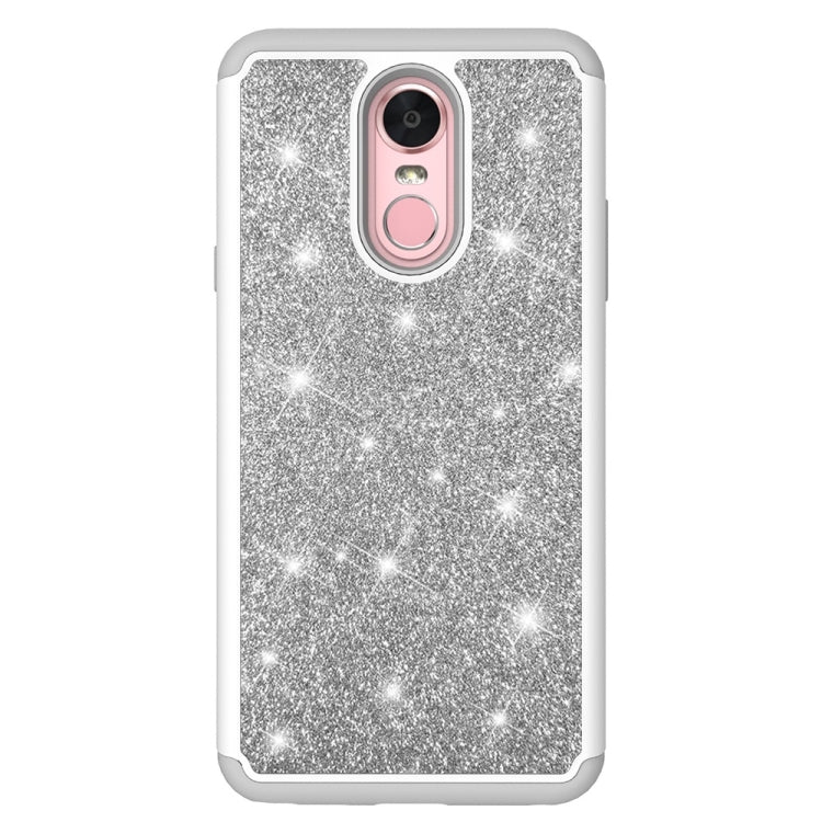 Glitter Powder Contrast Skin Shockproof Silicone + PC Protective Case for LG Stylo 4 / Q Stylus