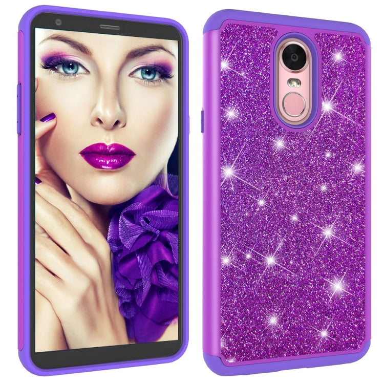 Glitter Powder Contrast Skin Shockproof Silicone + PC Protective Case for LG Stylo 4 / Q Stylus