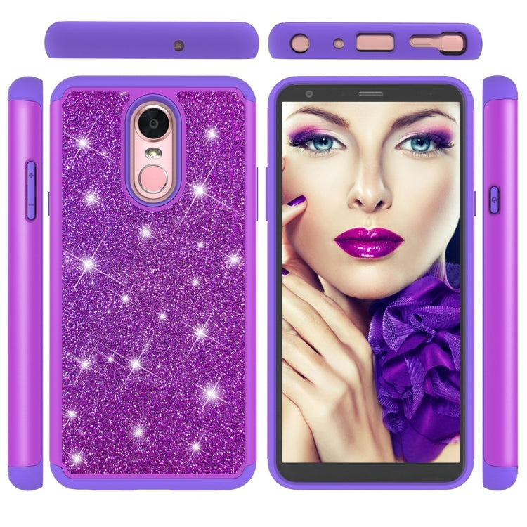Glitter Powder Contrast Skin Shockproof Silicone + PC Protective Case for LG Stylo 4 / Q Stylus