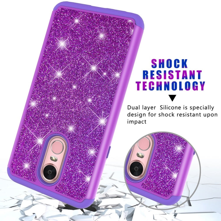Glitter Powder Contrast Skin Shockproof Silicone + PC Protective Case for LG Stylo 4 / Q Stylus