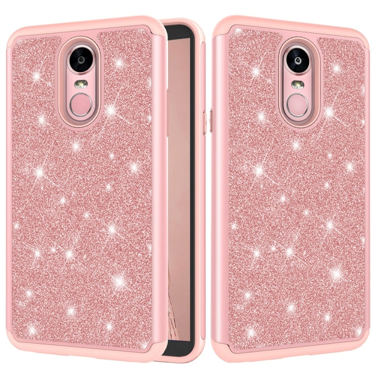 Glitter Powder Contrast Skin Shockproof Silicone + PC Protective Case for LG Stylo 4 / Q Stylus