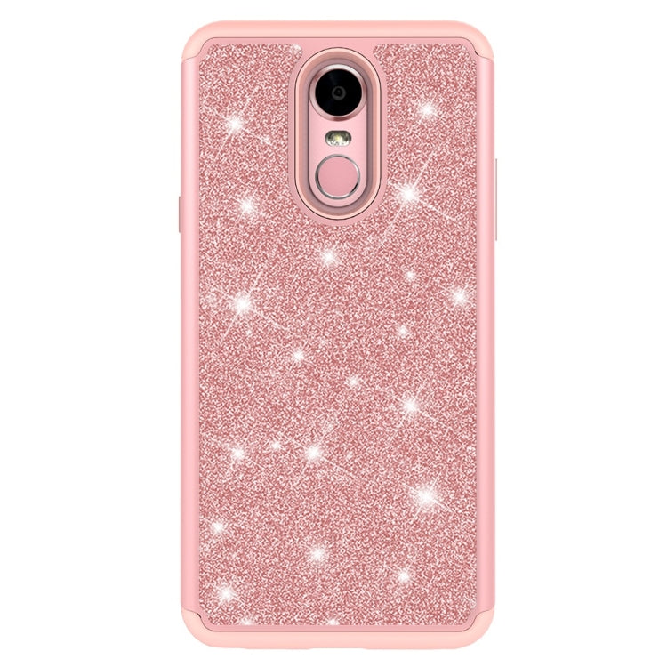Glitter Powder Contrast Skin Shockproof Silicone + PC Protective Case for LG Stylo 4 / Q Stylus