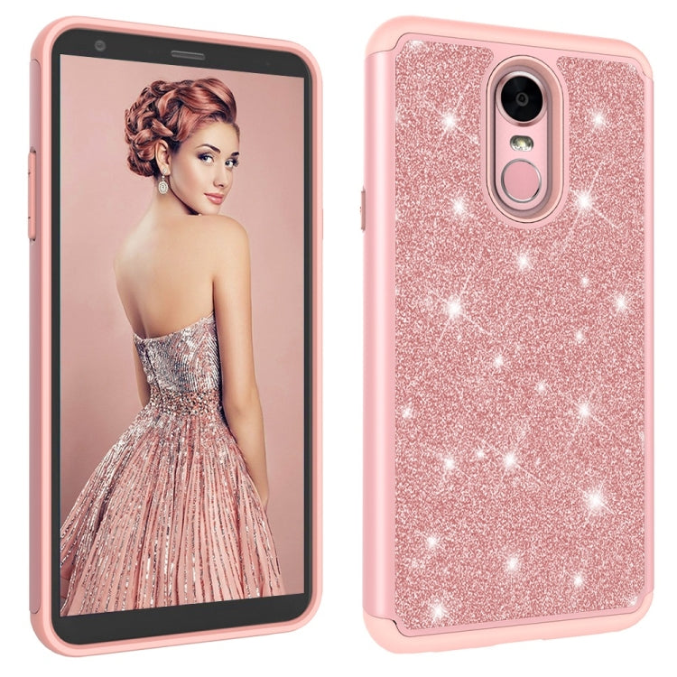 Glitter Powder Contrast Skin Shockproof Silicone + PC Protective Case for LG Stylo 4 / Q Stylus