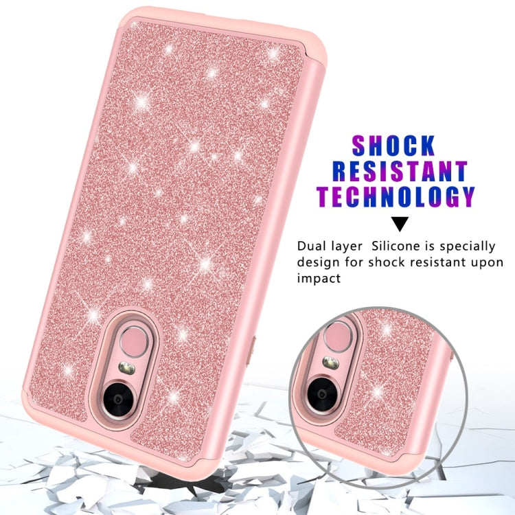 Glitter Powder Contrast Skin Shockproof Silicone + PC Protective Case for LG Stylo 4 / Q Stylus