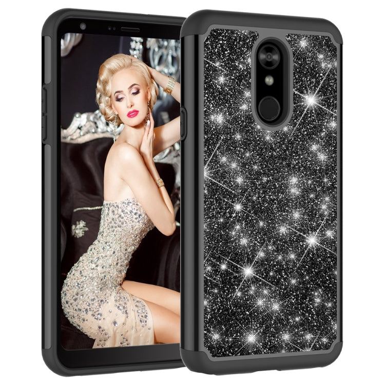 Glitter Powder Contrast Skin Shockproof Silicone + PC Protective Case for LG Stylo 5